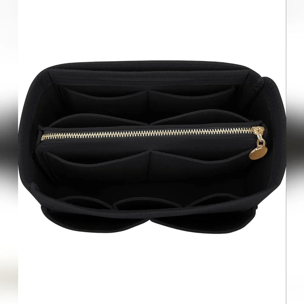 Slender Large Black Felt Purse Insert for Graceful MM and Delightful PM